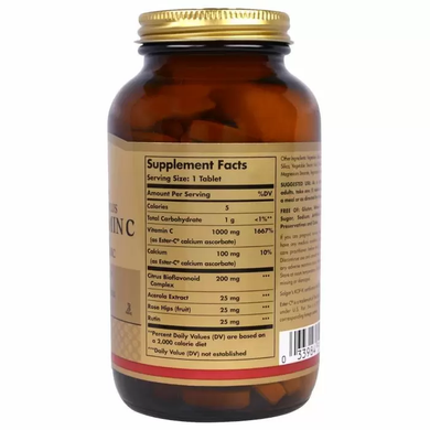 Вітамін С естер плюс (Ester-C Plus), Solgar, 1000 мг, 180 таблеток