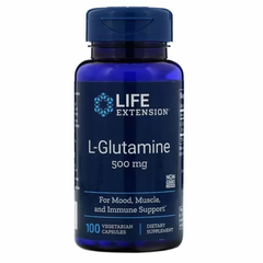 Глютамін, L-Glutamine, Life Extension, 500 мг, 100 капсул