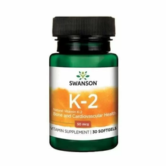 Витамин К2, Ultra Natural Vitamin K2, Swanson, 50 мкг, 30 гелевых капсул