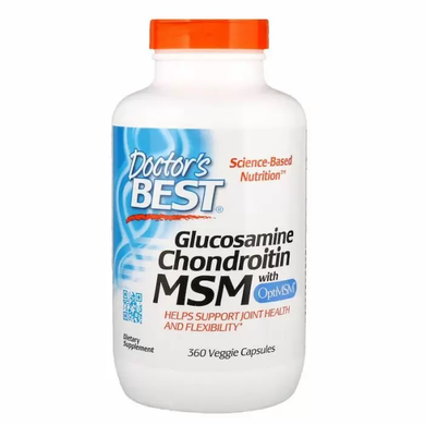 Глюкозамин хондроитин МСМ, Glucosamine Chondroitin MSM, Doctor's Best, 360 капсул