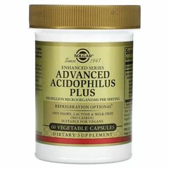 Пробиотики, Advanced Acidophilus, Solgar, 60 капсул