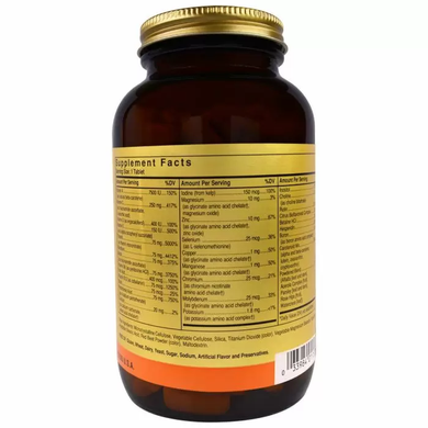 Мультивитамины без железа, формула VM-75 (Multiple Vitamins), Solgar, 180 таблеток