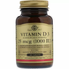 Витамин D3, Vitamin D3, Solgar, 1000 МЕ, 180 таблеток: изображение – 1