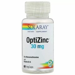 Оптицинк, OptiZinc, Solaray, 30 мг, 60 капсул