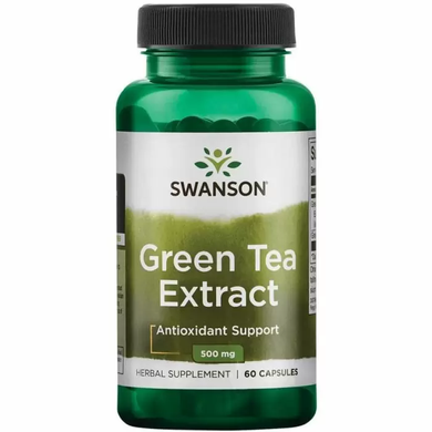 Зелений чай, екстракт, Green Tea Extract, Swanson, 500 мг, 60 капсул