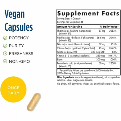 Комплекс витаминов группы В, Vitamin B Complex, Nordic Naturals, 45 гелевых капсул