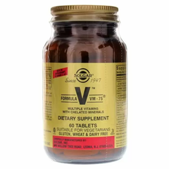 Мультивітаміни формула, Formula VM-75, Multiple Vitamins, Solgar, 60 таблеток