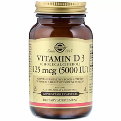 Вітамін Д3, Vitamin D3 Cholecalciferol, Solgar, 5000 МО, 120 капсул