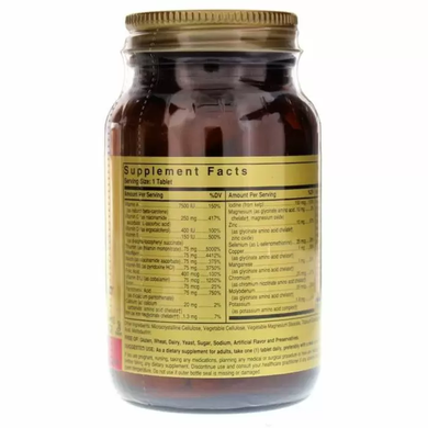 Мультивитамины формула, Formula VM-75, Multiple Vitamins, Solgar, 60 таблеток