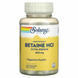 Бетаїн HCl + пепсин, Betaine HCL with Pepsin, Solaray, високоефективний, 650 мг, 100 вегетаріанських капсул: зображення — 1