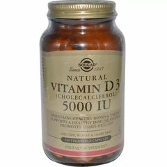 Вітамін Д3, Vitamin D3, Solgar, 5000 МО, 240 капсул.