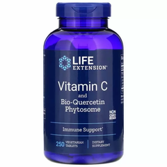 Вітамін С + біо-кверцетин, Vitamin C and Bio-Quercetin Phytosome, Life Extension, 250 вегетаріанських таблеток