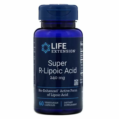 R липоевая кислота, R-Lipoic Acid, Life Extension, 240 мг, 60 кап.