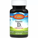 Вітамін Д, Vitamin D, Carlson Labs, 1000 МО, 60 гелевих капсул: зображення — 1