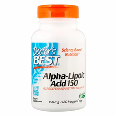 Альфа-ліпоєва кислота, Alpha Lipoic Acid, Doctor's Best, 150 мг, 120 кап.