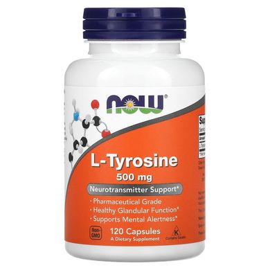 Тирозин 500 мг, L-Tyrosine 500 mg NOW Foods – 120 капсул
