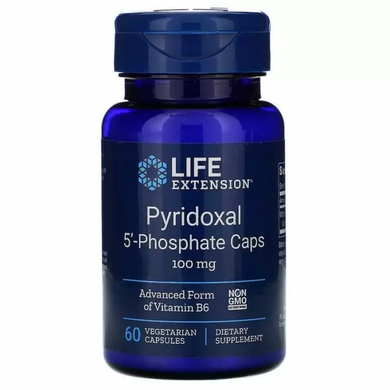 Вітамін В6 (піридоксаль 5'-фосфат), Pyridoxal 5'-Phosphate, Life Extension, 100 мг, 60 капсул
