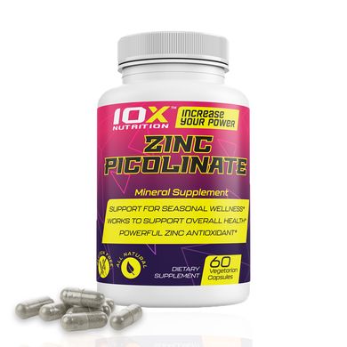 Цинк піколінат, Zink Picolinate, 10X Nutrition USA, 60 веганських капсул