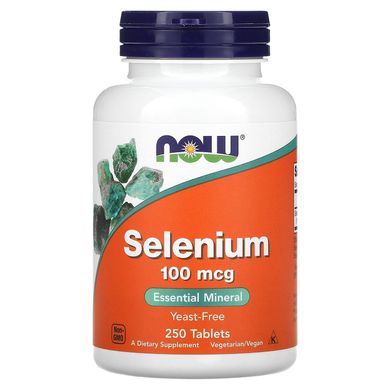 Селен 100 мкг, Selenium 100 mcg NOW Foods – 250 пігулок