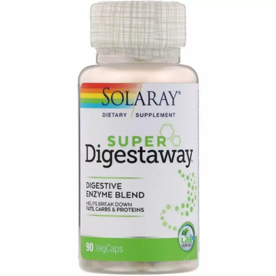 Супер ферменти для травлення, Super Digestaway, Solaray, 90 капсул