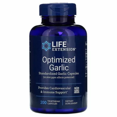 Часник, Optimized Garlic, Life Extension, стандартизований, 200 капсул