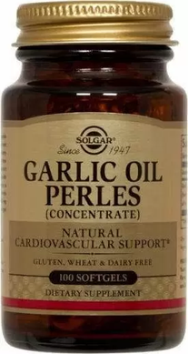 Чесночное масло, Garlic Oil Perles, Solgar, концентрат, 100 капсул