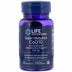 CoQ10 (убихинол), Ubiquinol CoQ10, Life Extension, 200 мг, 30 капсул