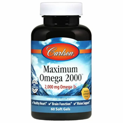 Максимум Омега, Maximum Omega, Carlson Labs, 2000 мг, 60 капсул