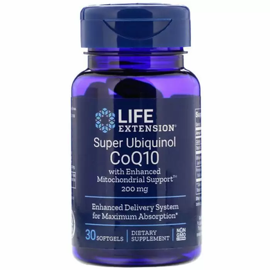 CoQ10 (убіхінол), Ubiquinol CoQ10, Life Extension, 200 мг, 30 капсул