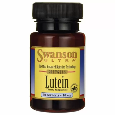 Лютеїн, Lutein, Swanson, 10 мг, 60 гелевих капсул