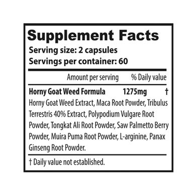 Горянка з макою, Horny Goat Weed, 10X Nutrition USA, 1275 мг, 120 органічних капсул
