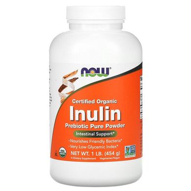 Інулін органічний, Inulin, Now, 454 г