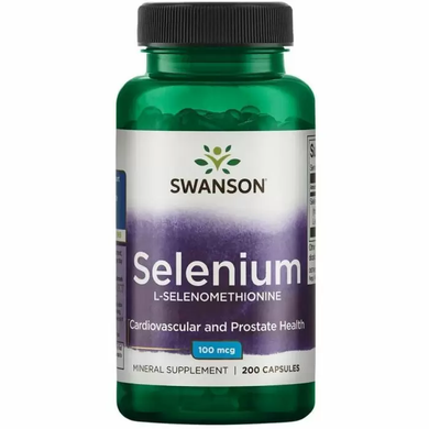Селен (L-селенометіонін), Selenium, Swanson, 100 мкг, 200 капсул
