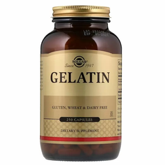 Гидролизат желатина, Natural Gelatin, Solgar, 250 капсул
