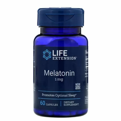 Мелатонин, Melatonin, Life Extension, 1 мг, 60 капсул