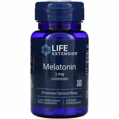 Мелатонін, Melatonin, Life Extension, 3 мг, 60 льодяників