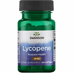 Ликопин, здоровье простаты, Lycopene, Swanson, 20 мг, 60 гелевых капсул