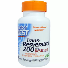 Ресвератрол, Trans-Resveratrol, Doctor's Best, 200 мг, 60 капсул