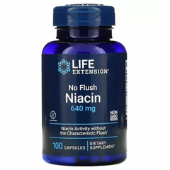 Ніацин (Вітамін В3), No Flush Niacin, Life Extension, 640 мг, 100 капсул