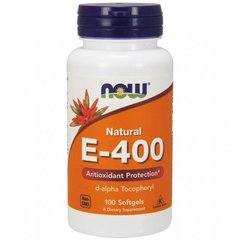 Вітамін Е, Vitamin E-400, Now Foods, 400 МЕ, 100 капсул