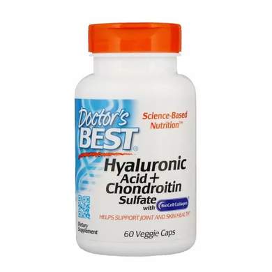 Гиалуроновая кислота с хондроитином, Hyaluronic Acid, Doctor's Best, 60 капсул
