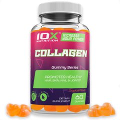 Колаген, Collagen, 10X Nutrition USA, 60 жувальних цукерок