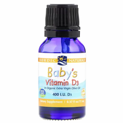 Вітамін Д3 для маленьких дітей, Vitamin D3, Nordic Naturals, 400 МО, 11 мл.