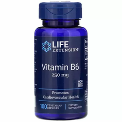 Витамин В6 (пиридоксин), Vitamin B6, Life Extension, 250 мг, 100 капс.