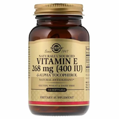 Вітамін Е, суміш токоферолів, Vitamin E Tocopherols, Solgar, 400 МО, 50 капсул