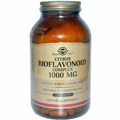 Биофлавоноиды, Citrus Bioflavonoid, Solgar, 1000 мг, 250 таблеток