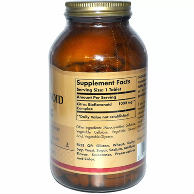 Біофлавоноїди, Citrus Bioflavonoid, Solgar, 1000 мг, 250 таблеток