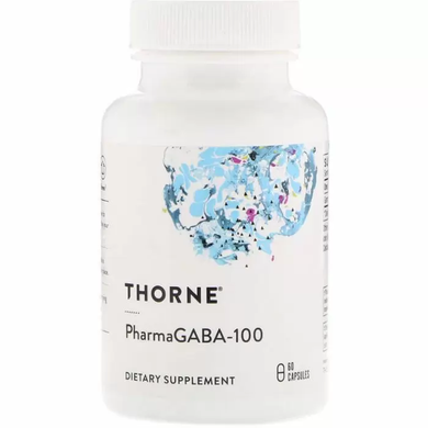 Гамма-аминомасляная кислота, PharmaGABA-100, Thorne Research, 60 кап.