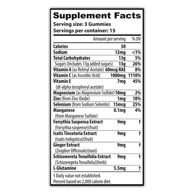 Вітамін С, Vitamin C, 10X Nutrition USA, 1000 мг, 45 жувальних цукерок