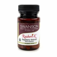 Малиновые кетоны, Razberi-K, Swanson, 100 мг, 60 капсул